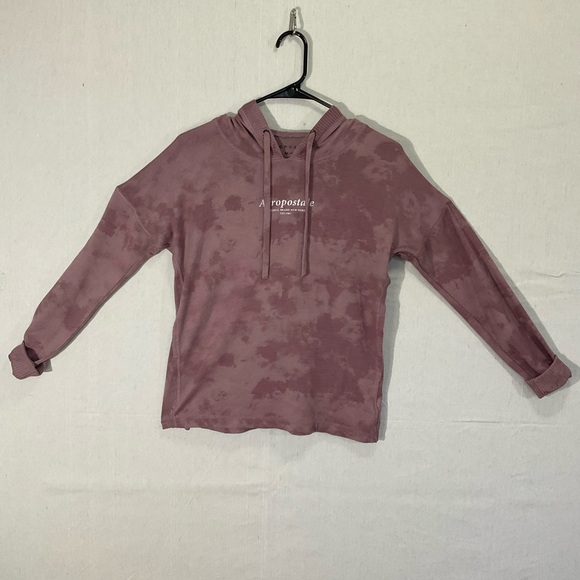AEROPOSTALE Women’s sweater; medium , hooded, Rose colour.EXCELLENT CONDITION - Picture 5 of 11
